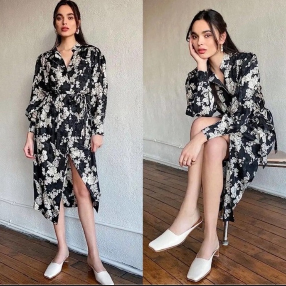 Rebecca Taylor Silk Blend long Sleeve Gabrielle Shirt Dress Women's XS